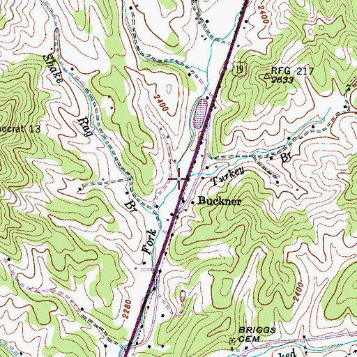 Topographic Map of Turkey Branch, NC