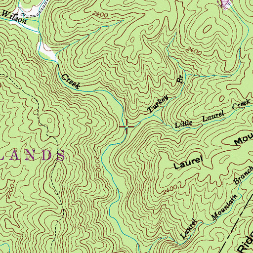 Topographic Map of Turkey Branch, NC