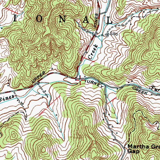 Topographic Map of Turkey Creek, NC