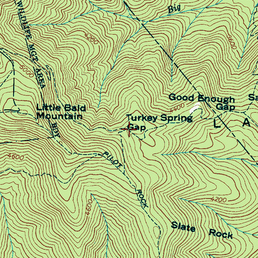 Topographic Map of Turkey Spring Gap, NC