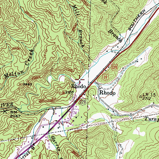 Topographic Map of Turnpike Creek, NC