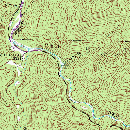 Topographic Map of Turnpike Creek, NC