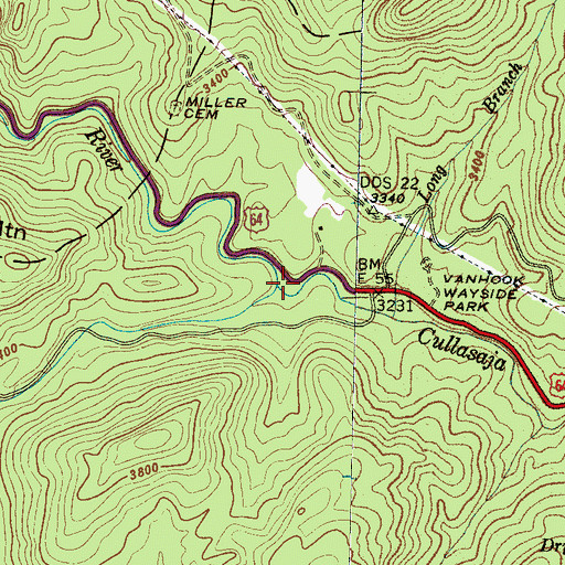 Topographic Map of Turtle Pond Creek, NC