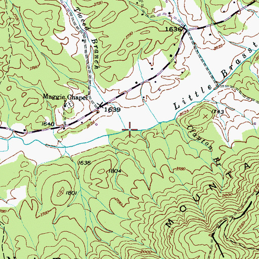 Topographic Map of Tweed Branch, NC