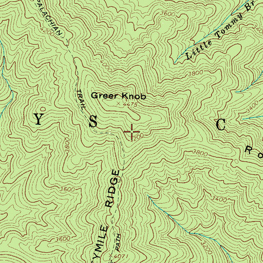 Topographic Map of Twentymile Ridge, NC