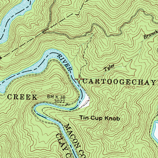 Topographic Map of Tyler Branch, NC