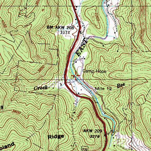 Topographic Map of Ugly Creek, NC