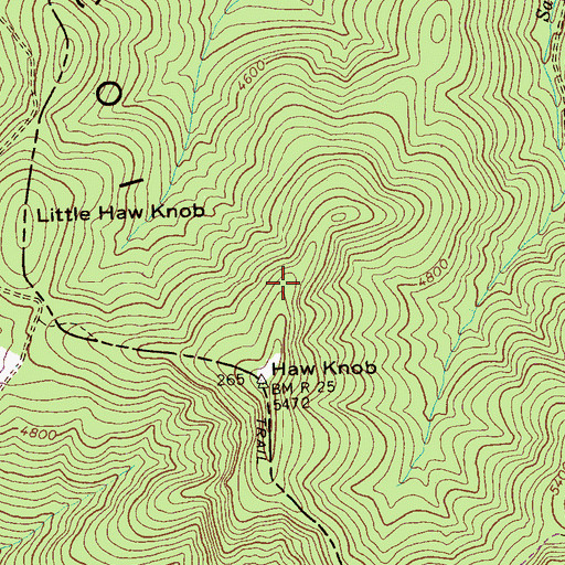 Topographic Map of Unicoi Mountains, NC