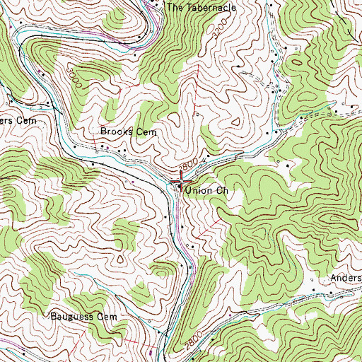 Topographic Map of Union Church, NC