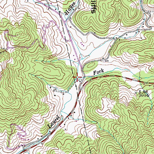 Topographic Map of Upper Laurel Fork, NC