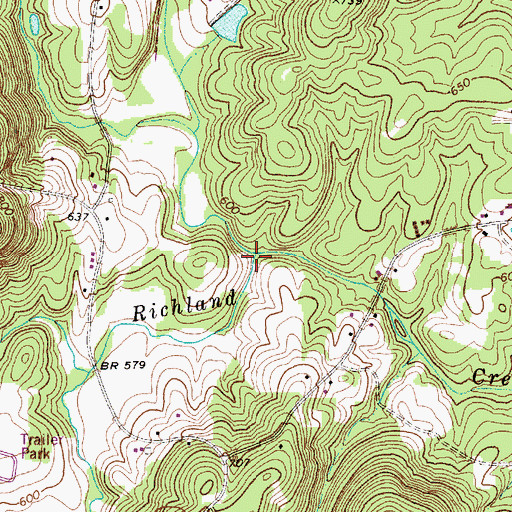 Topographic Map of Vestal Creek, NC