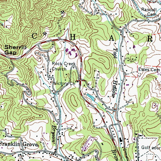 Topographic Map of Victory Church, NC