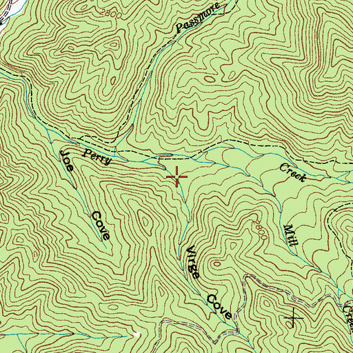 Topographic Map of Virge Cove, NC