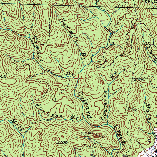 Topographic Map of Wagon Timber Branch, NC