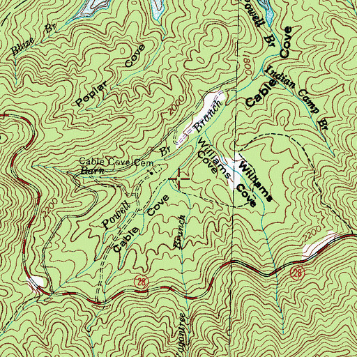Topographic Map of Wagontree Branch, NC
