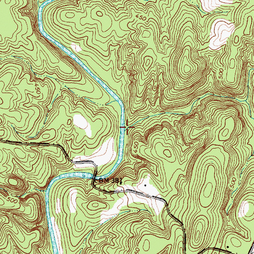 Topographic Map of Walkers Creek, NC