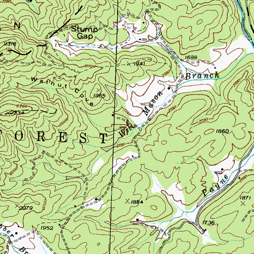 Topographic Map of Walnut Cove, NC