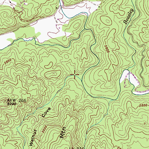 Topographic Map of Walnut Cove, NC