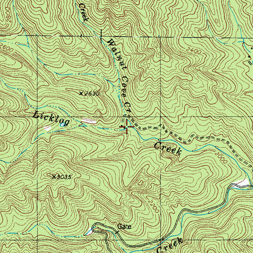 Topographic Map of Walnut Cove Creek, NC