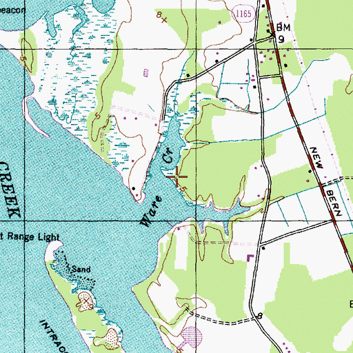 Topographic Map of Ware Creek, NC
