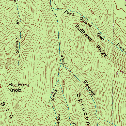 Topographic Map of Waterfall Creek, NC