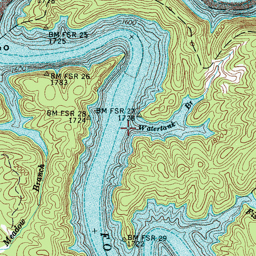 Topographic Map of Watertank Branch, NC