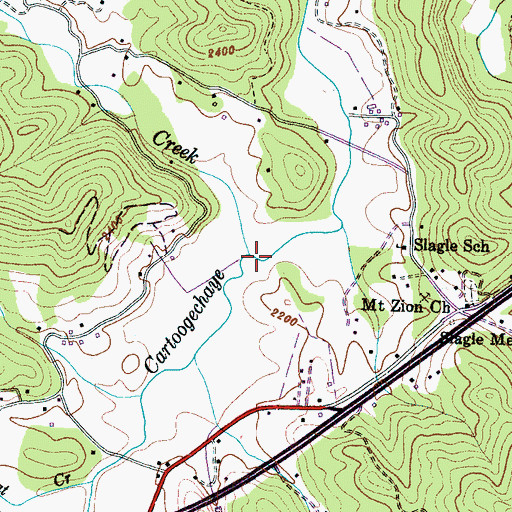 Topographic Map of Wayah Creek, NC