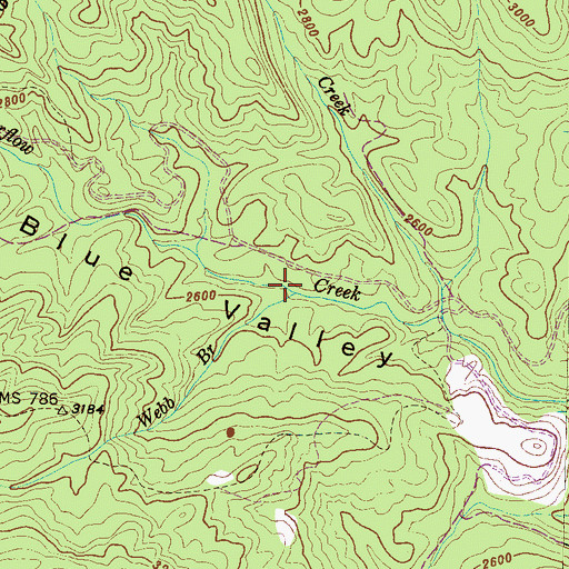 Topographic Map of Webb Branch, NC