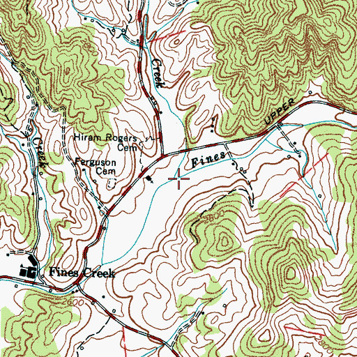 Topographic Map of Wesley Creek, NC