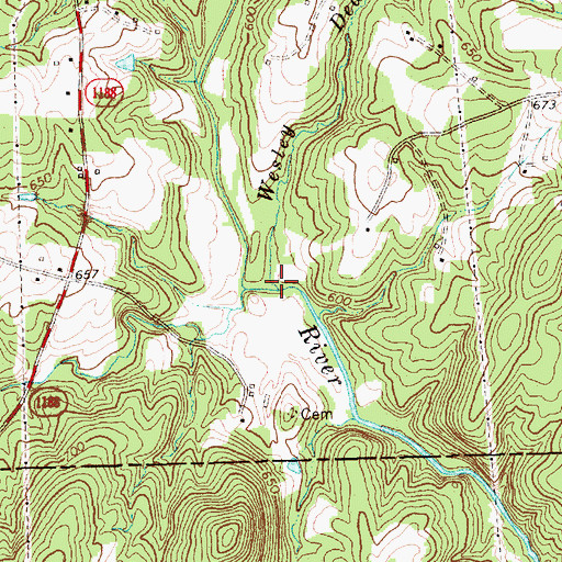 Topographic Map of Wesley Dean Branch, NC