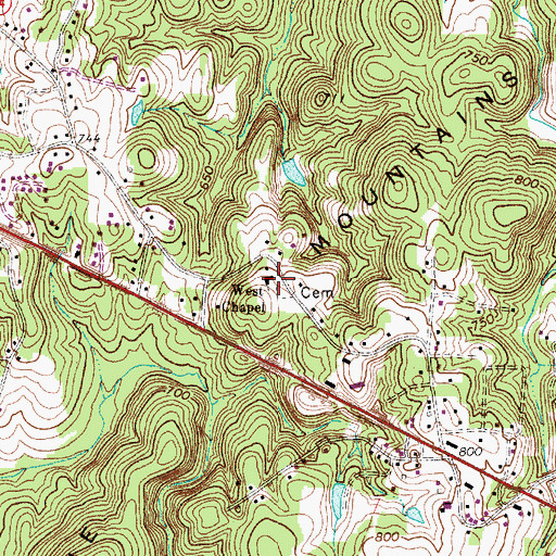 Topographic Map of West Chapel, NC
