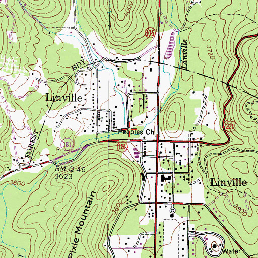 Topographic Map of West Fork Linville River, NC