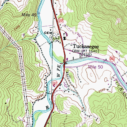 Topographic Map of West Fork Tuckasegee River, NC