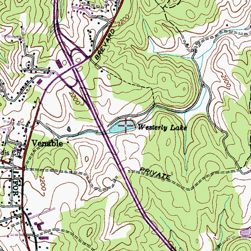 Topographic Map of Westerly Lake, NC