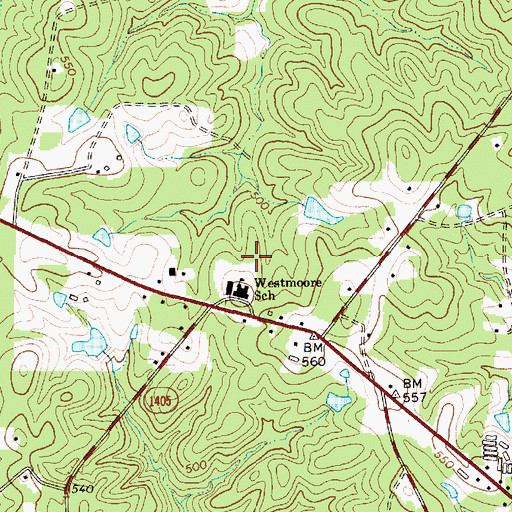 Topographic Map of Westmore School, NC