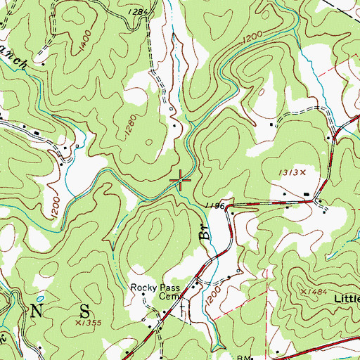 Topographic Map of White Branch, NC