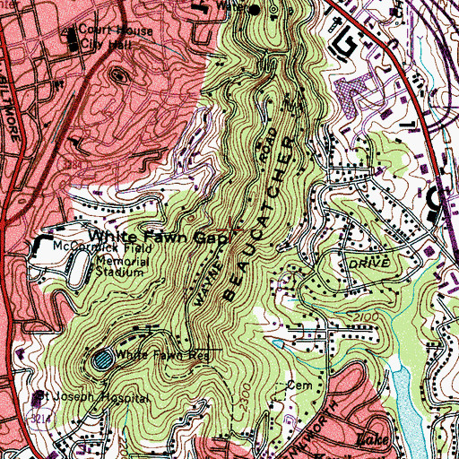Topographic Map of White Fawn Gap, NC