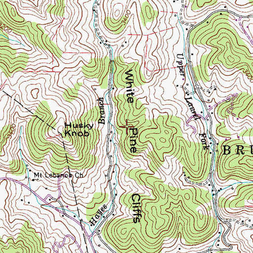 Topographic Map of White Pine Cliffs, NC