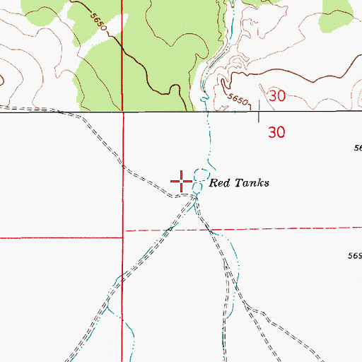 Topographic Map of Red Tanks, AZ
