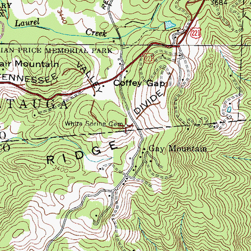 Topographic Map of White Spring Cemetery, NC