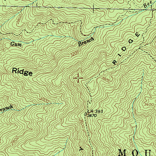 Topographic Map of Whiteoak Ridge, NC