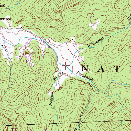 Topographic Map of Whiterock Branch, NC