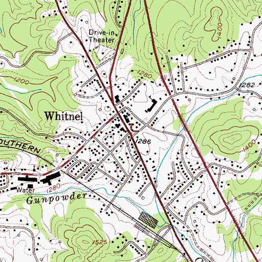 Topographic Map of Whitnel, NC