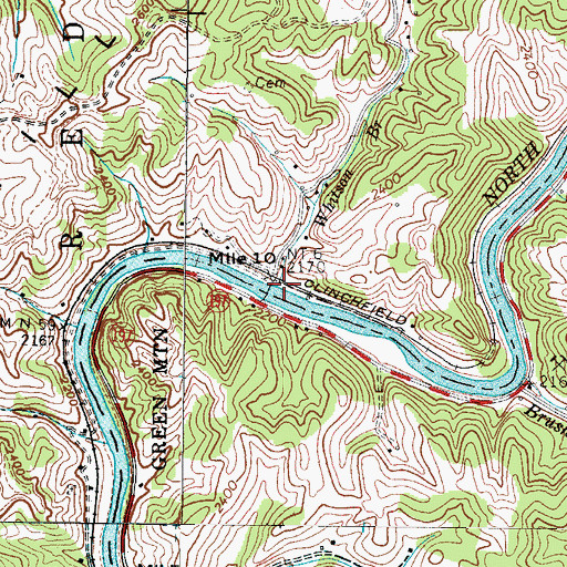 Topographic Map of Whitson Branch, NC