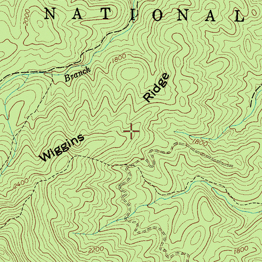Topographic Map of Wiggins Ridge, NC