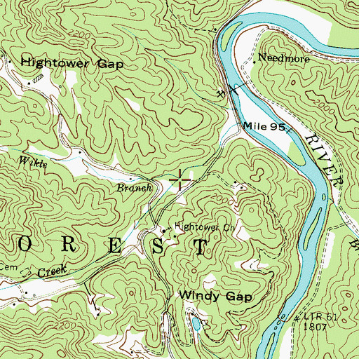 Topographic Map of Wikle Branch, NC