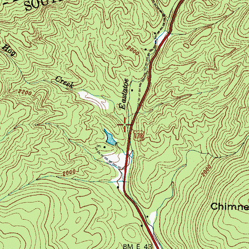 Topographic Map of Wild Hog Creek, NC