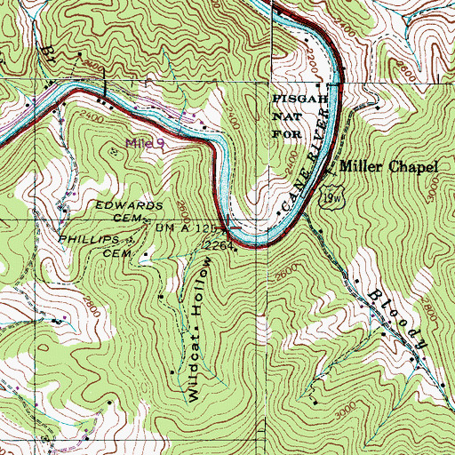 Topographic Map of Wildcat Hollow, NC