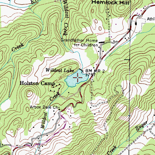 Topographic Map of Wildcat Lake, NC