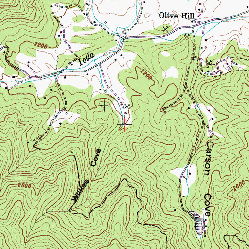 Topographic Map of Wilkes Cove, NC